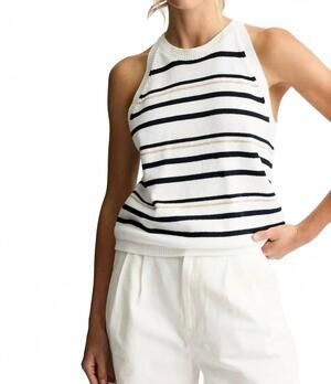 NEW ONE GREY DAY britton tank in white stripe